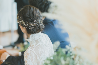 新婦ヘアチェンジ