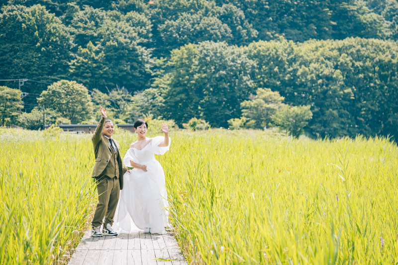榛名湖でご家族も一緒に撮影