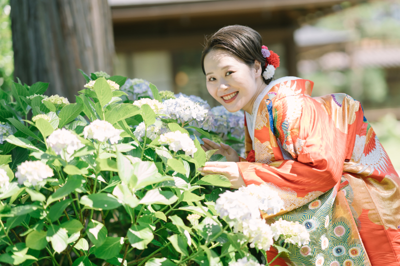 季節のお花と一緒に