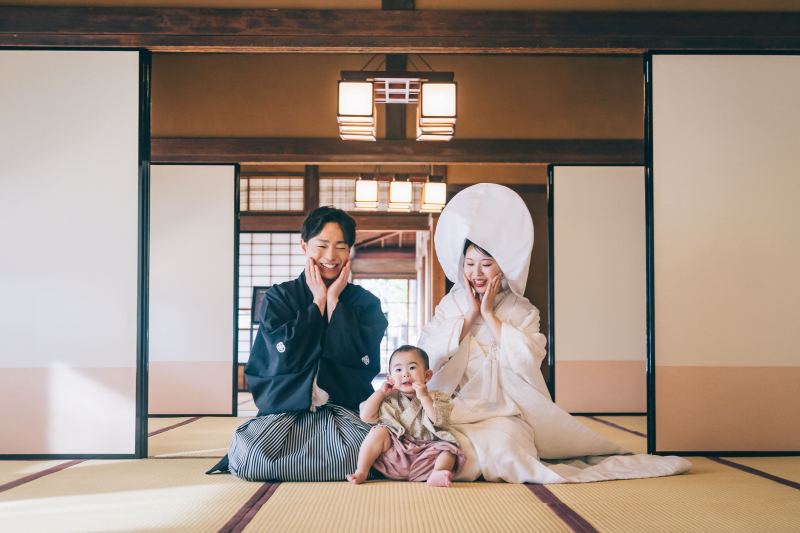 親子でお揃いポーズ