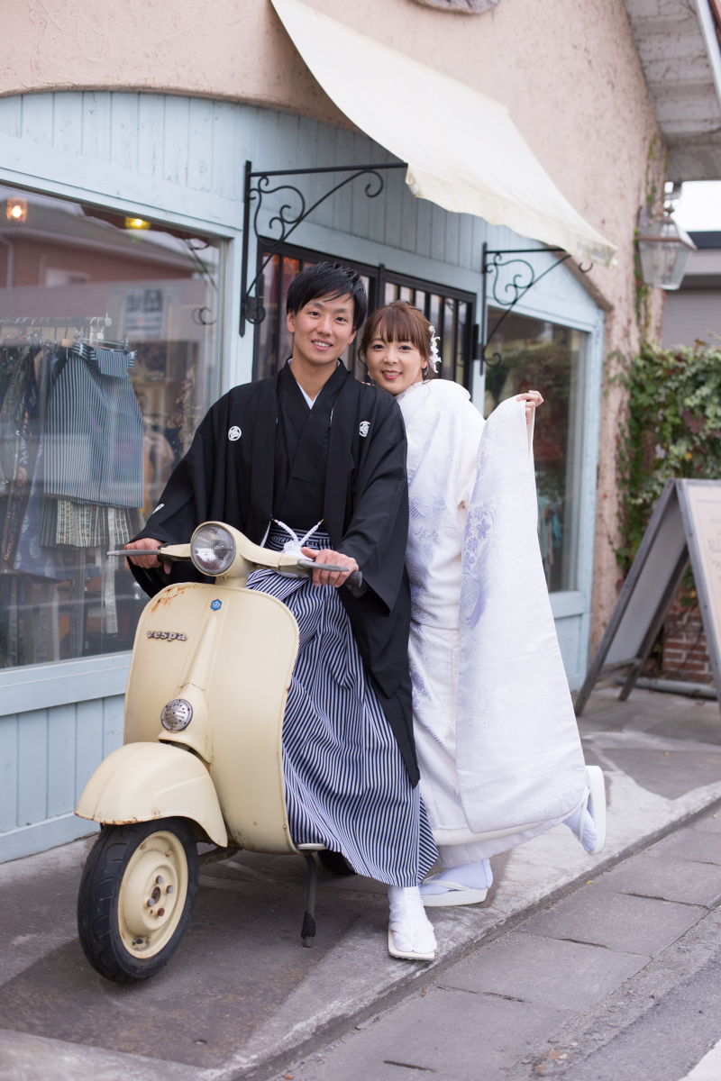 ベスパに跨いでワンショット