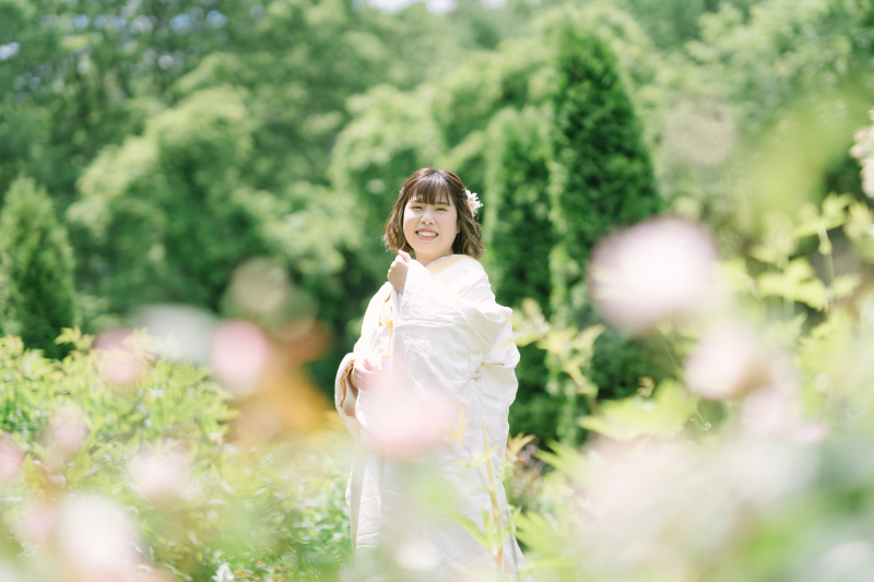 お花に囲まれて