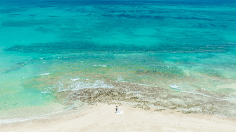 空高くからドローンでの撮影 まるで別世界のよう