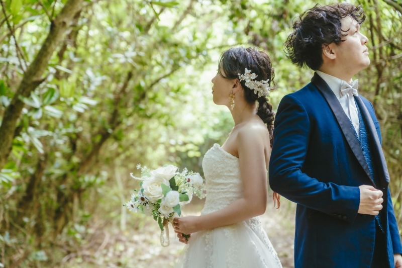 空から降り注ぐ優しい木漏れ日の中で落ち着いた