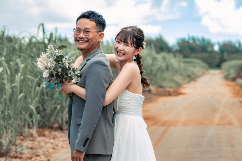 サトウキビ畑の真ん中でスタートしたフォトタイム