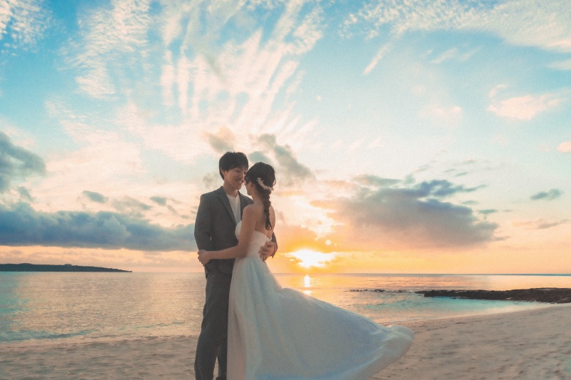 黄昏時に自然と寄り添うお二人