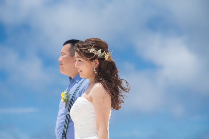 真っ青な空と海に包まれて