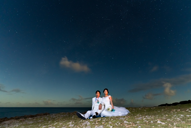 青さ残る、星空にて