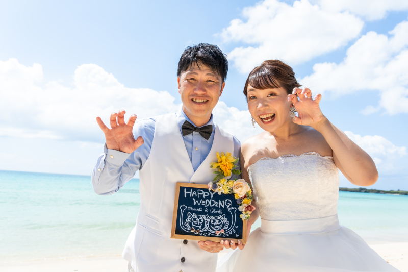 シーサーポーズで