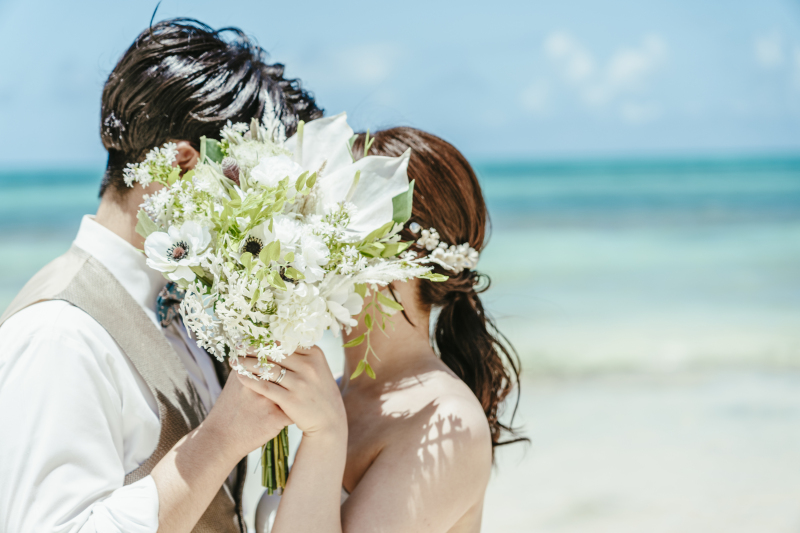 ブーケを活かしたショットも