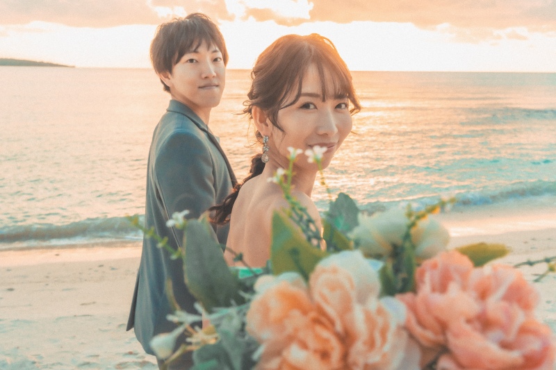 サンセットをバックに素敵な笑顔^^