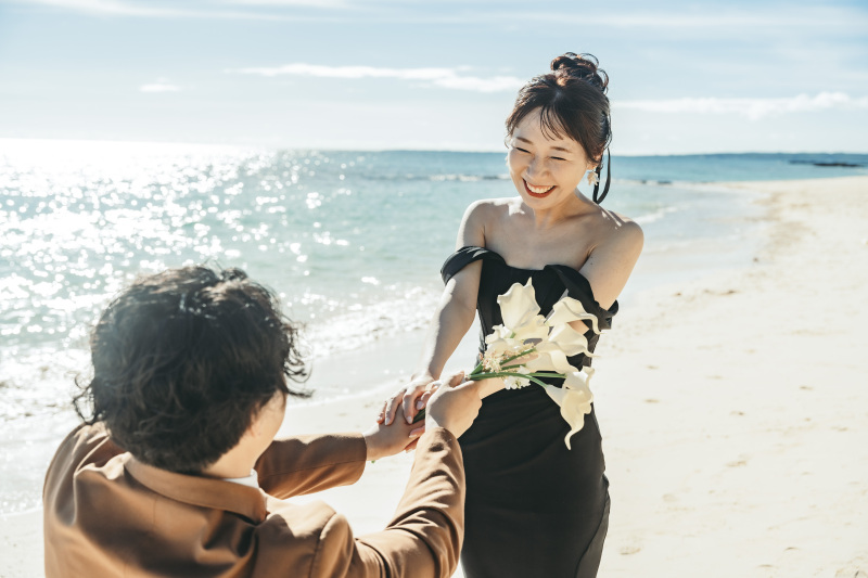 受け取り時のご新婦様のとても可愛い笑顔