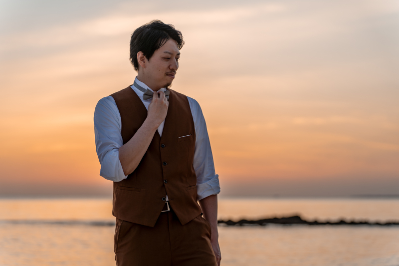 ご新郎様は大人なタキシードスタイル
