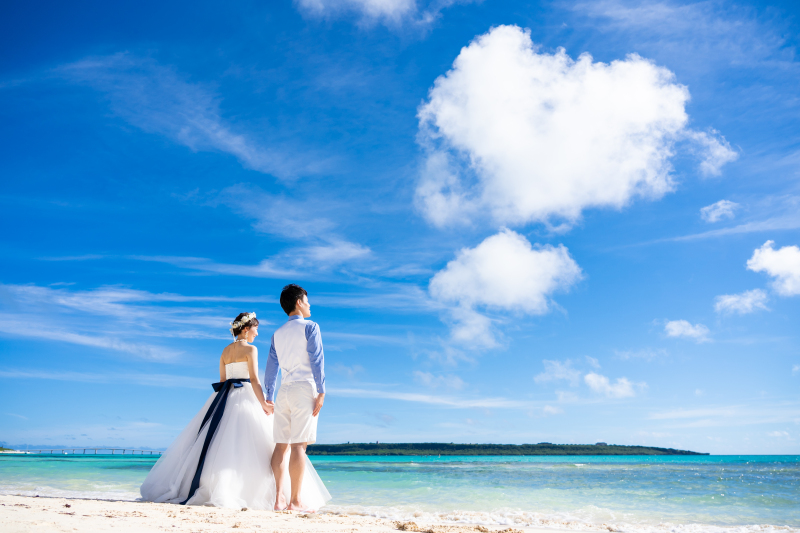 宮古島の美しいビーチにて