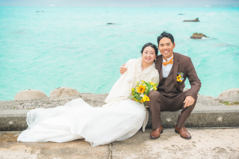 ご新婦様には可愛いポンチョショットもステキ