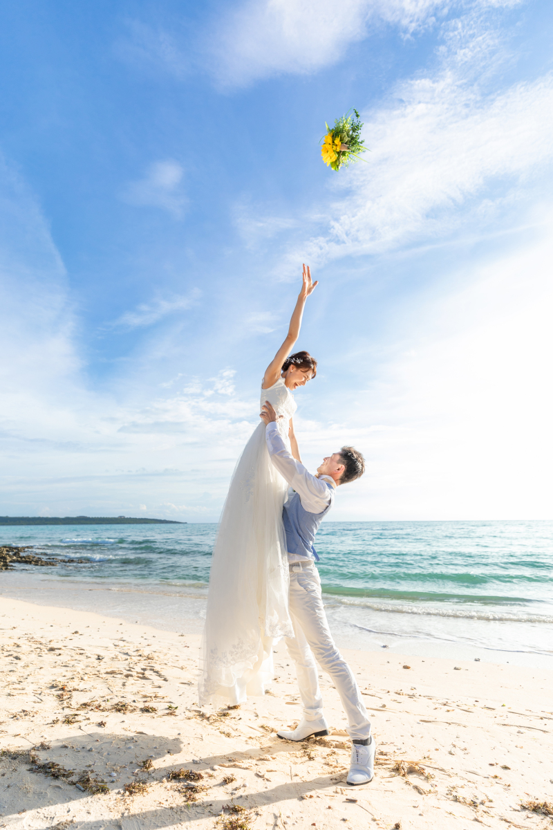 ブーケを大空に