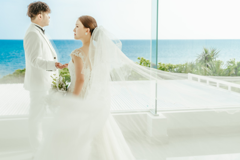 ふんわりと舞うベールが可憐な演出をしてくれる