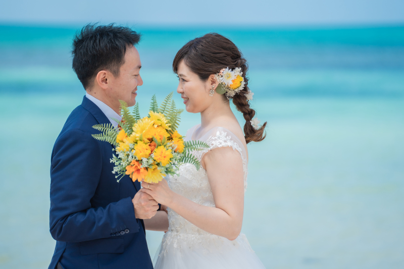 美しい海と笑顔