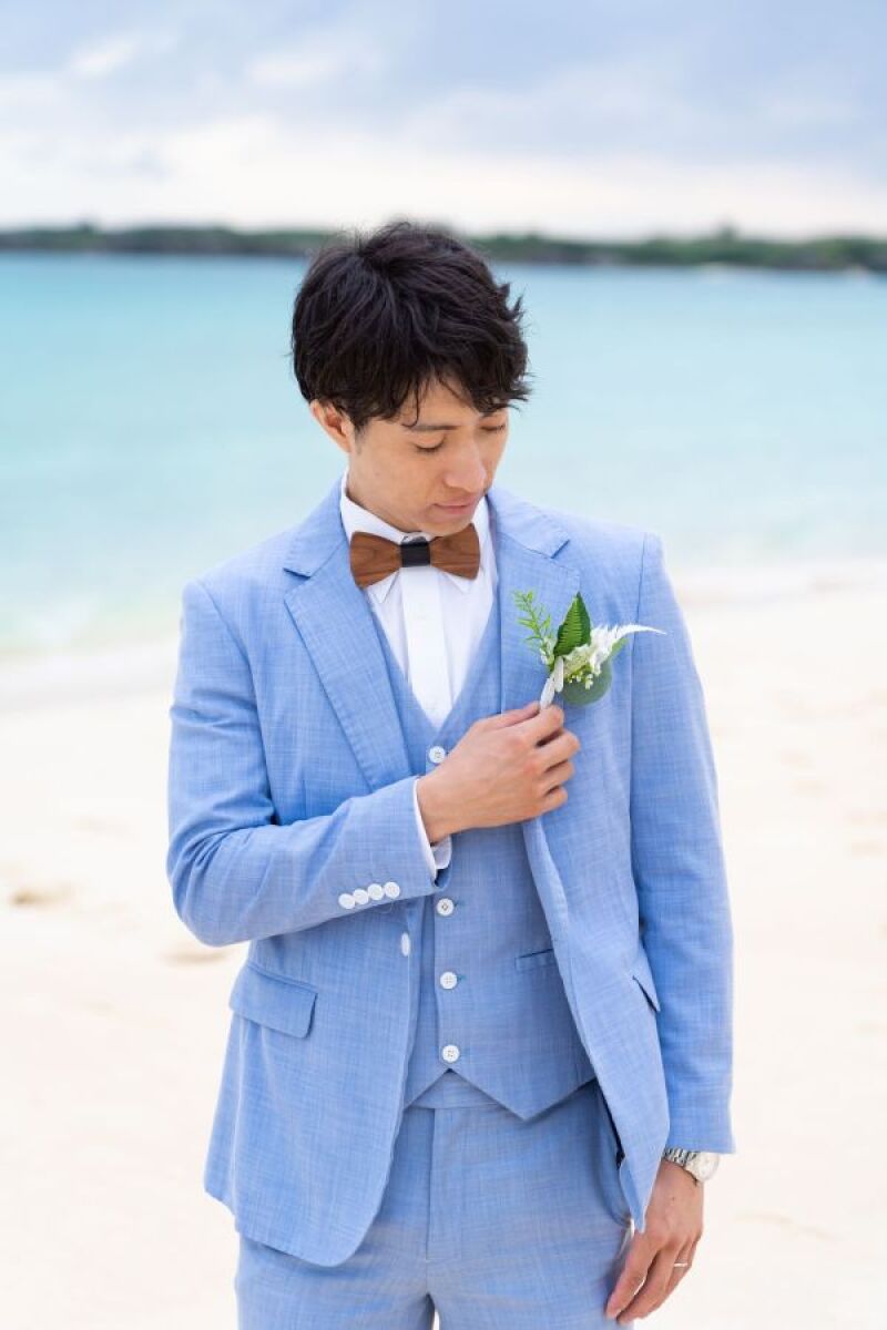 ブルーのスーツできめて♪