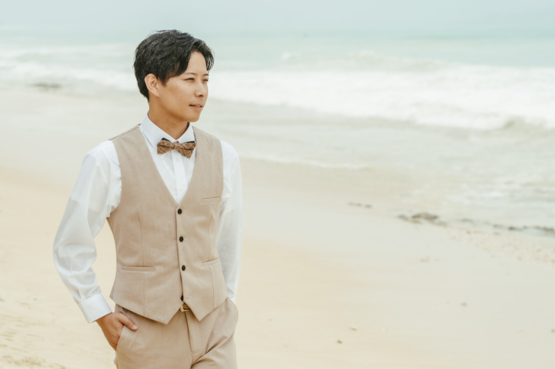 ご新郎様のタキシード姿がとてもかっこいい