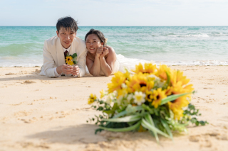 真夏の太陽の下で