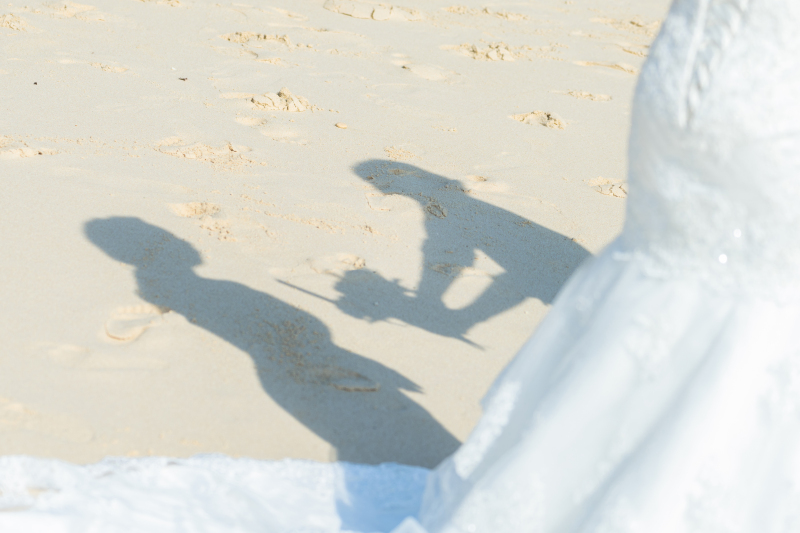 真っ白い砂浜を生かして