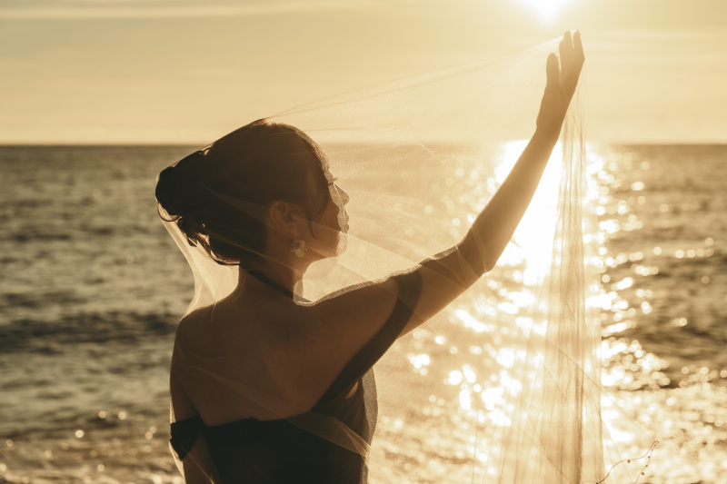 ベールに身をまとった　神秘的なご新婦様の姿