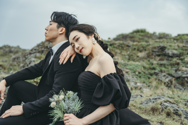 おふたりともに揃えたブラックコーディネート