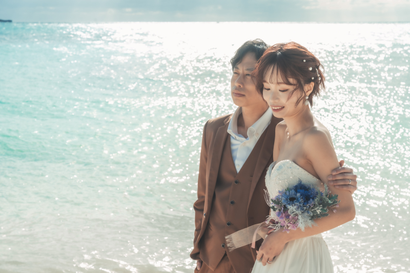 いよいよ辿り着いた　海面がキラキラと輝く