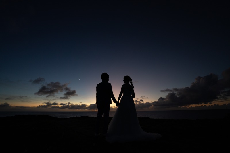 幻想的！夕焼けと星空をバックに撮影を！