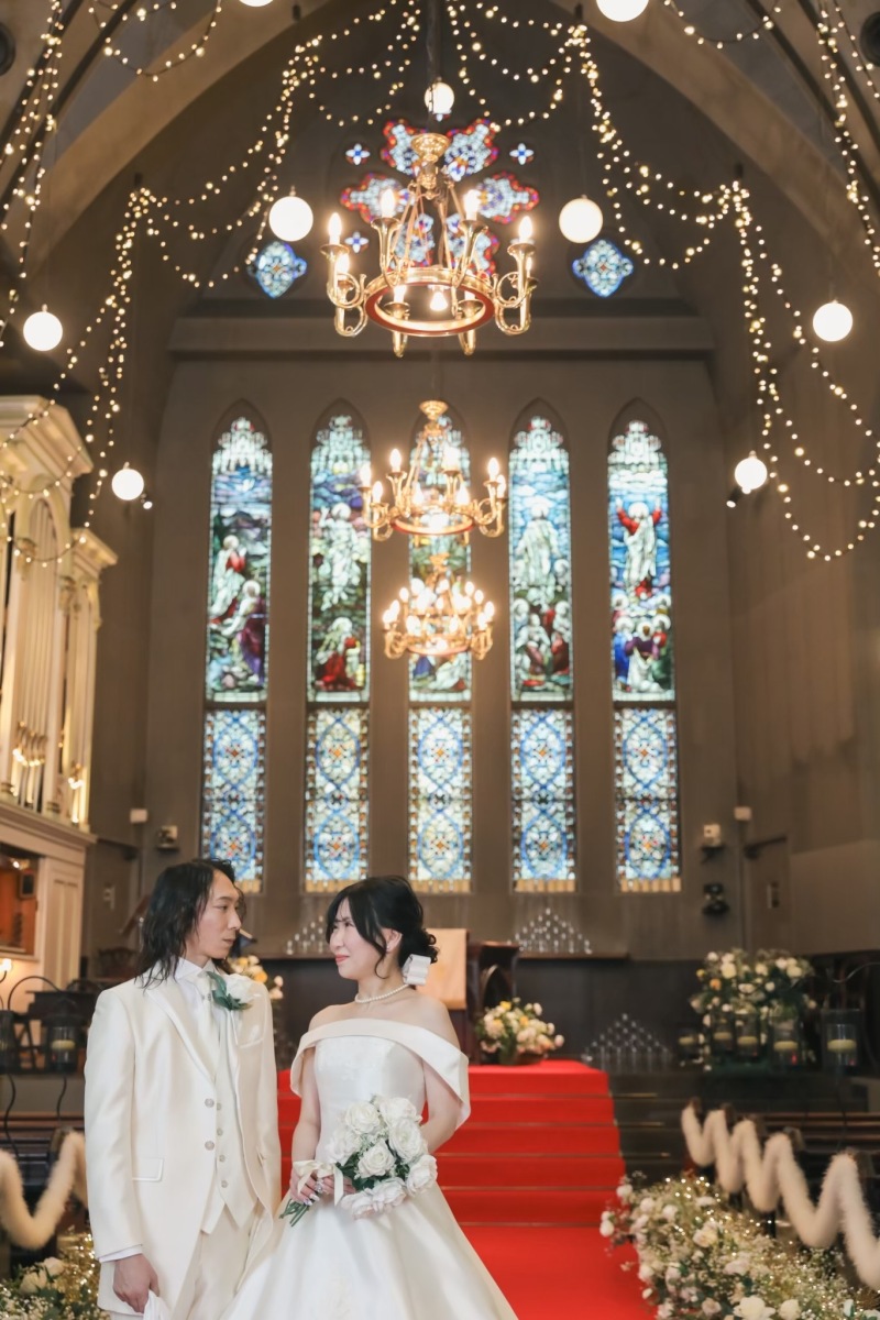 冬限定イルミネーションチャペルで撮影