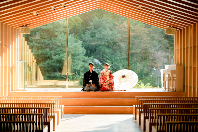 和装でも大丈夫。ロケーション撮影もエルムガーデンで