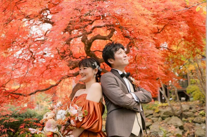 【9月～11月撮影限定＊洋2・和1＝3着プラン】秋の魅力を楽しむオータムフォトプラン☆洋装ドレス2点・和装1点 計3着！