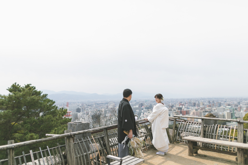 松山を一望