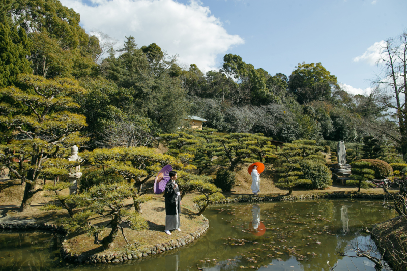 道後公園にて