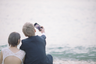 和洋装ロケーションフォト（二之丸史跡庭園・モンチッチ海岸）