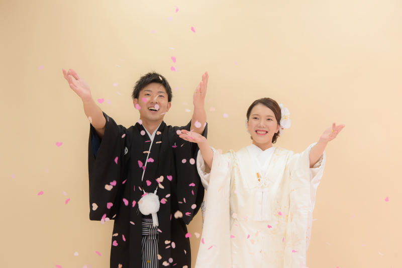 コンフェッティを使用しての写真