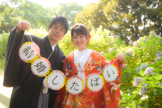 紫陽花とパシャリ☆