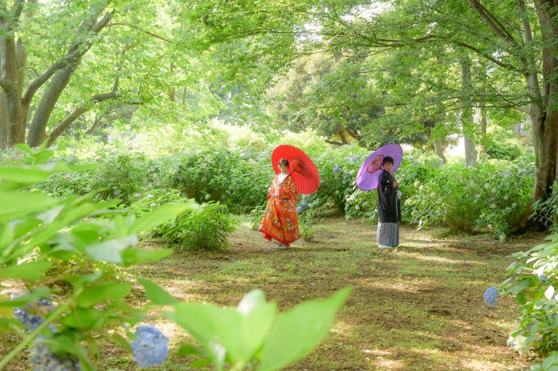 赤い色打掛が映え♡