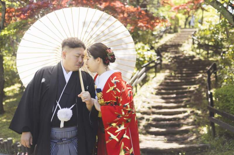 番傘を使用して