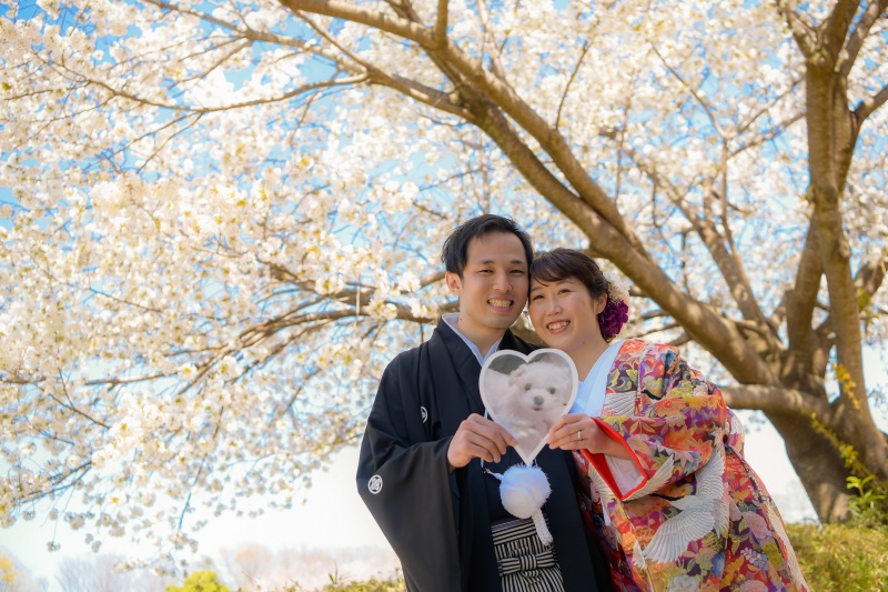 愛犬のお写真と3人で☆