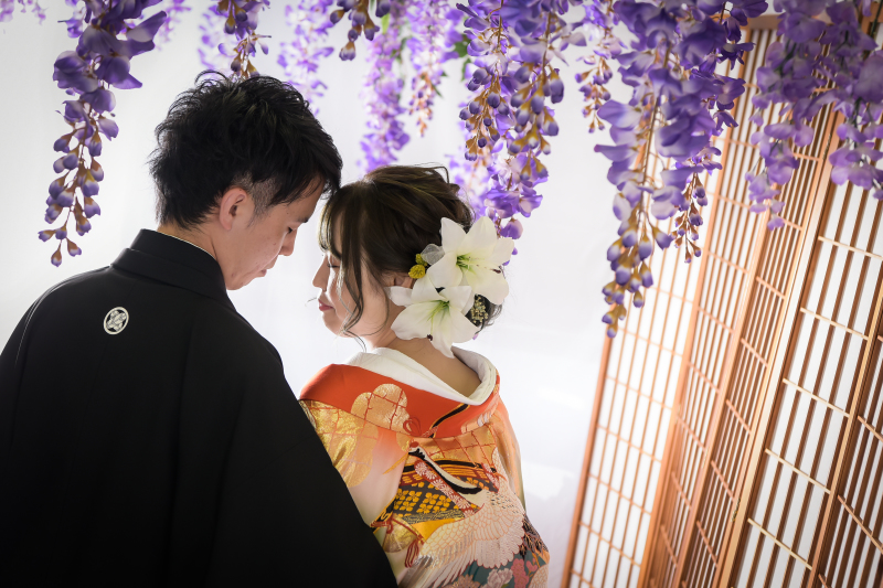 藤棚の中での撮影