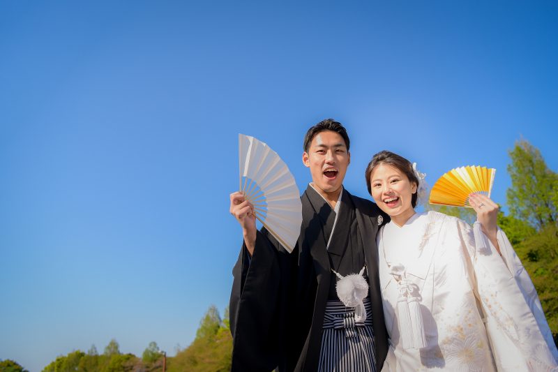 広い公園なので青空バックの写真も素敵です♡