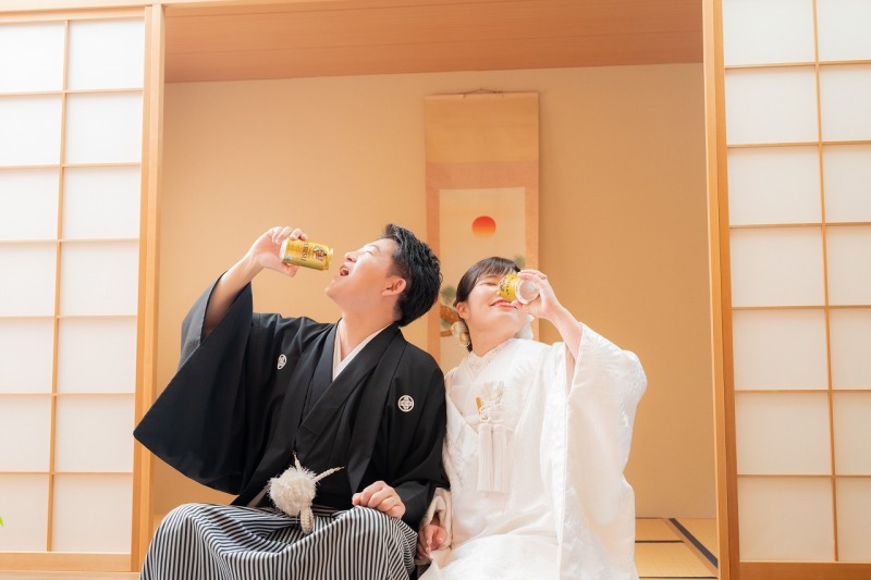 ビールを片手に…!