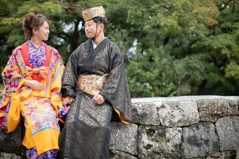 首里城で琉装フォト