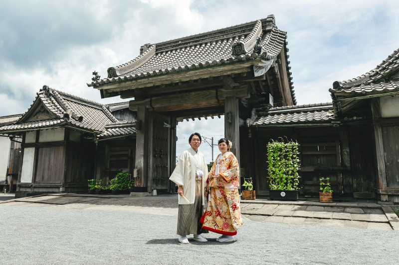 【仙厳園フォトプラン】新婦和装2着+新郎和装1着|仙厳園、データ、美容、衣装、小物付き|衣装300着から選び放題♪