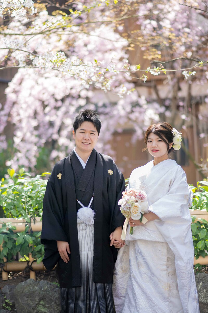 白無垢に着替えて祇園白川で