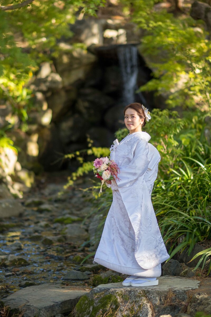 自然公園、緑、新婦様ソロショット♪