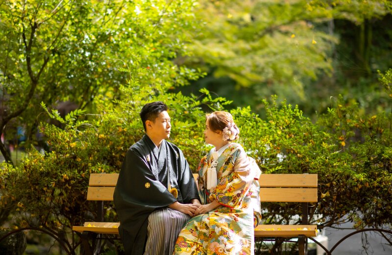 日本庭園の公園で