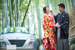 愛車と念願の嵐山で